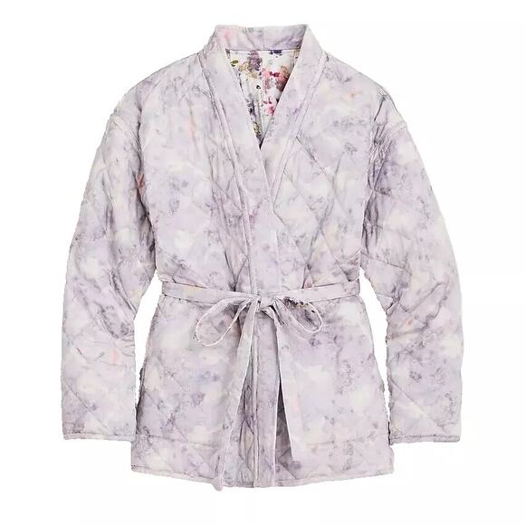 J. Crew X Flora Obscura Floral Quilted Reversible Wrap Jacket PrimaLoft Size L - Picture 2 of 16
